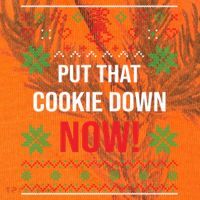 Ugly Christmas Sweater Put That Cookie Down Santa Claus Gift Kati Licensed 12" Camo Cuffed Beanie thumb 2