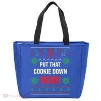 Ugly Christmas Sweater Put That Cookie Down Santa Claus Gift Tote Bag thumb 0