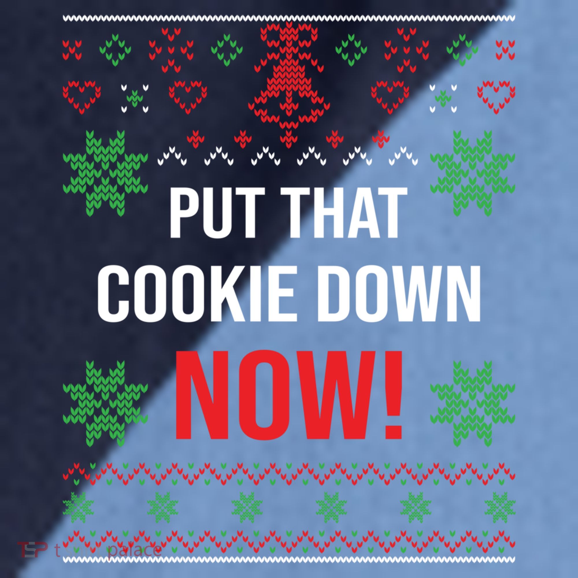 Ugly Christmas Sweater Put That Cookie Down Santa Claus Gift Raglan Baseball Sleeve Shirt