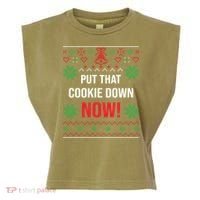 Ugly Christmas Sweater Put That Cookie Down Santa Claus Gift Garment-Dyed Women's Muscle Tee thumb 0