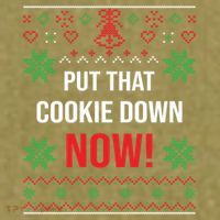 Ugly Christmas Sweater Put That Cookie Down Santa Claus Gift Garment-Dyed Women's Muscle Tee thumb 6