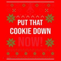 Ugly Christmas Sweater Put That Cookie Down Santa Claus Gift Santa Hat thumb 1