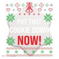 Ugly Christmas Sweater Put That Cookie Down Santa Claus Gift Ceramic Ornament thumb 2