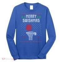 Ugly Christmas Sweater Ugly Sweater Swishmas Basketball Gift Long Sleeve Shirt thumb 0