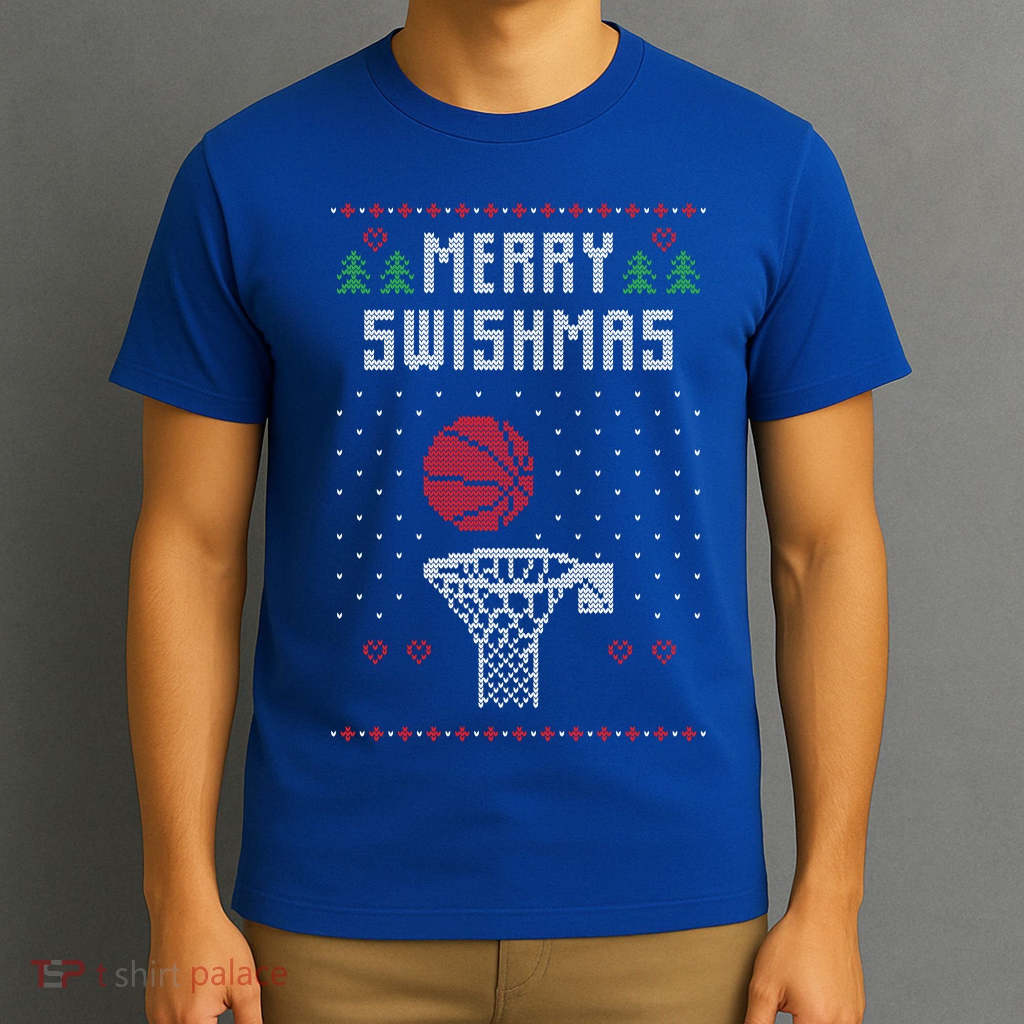 Ugly Christmas Sweater Ugly Sweater Swishmas Basketball Gift T-Shirt