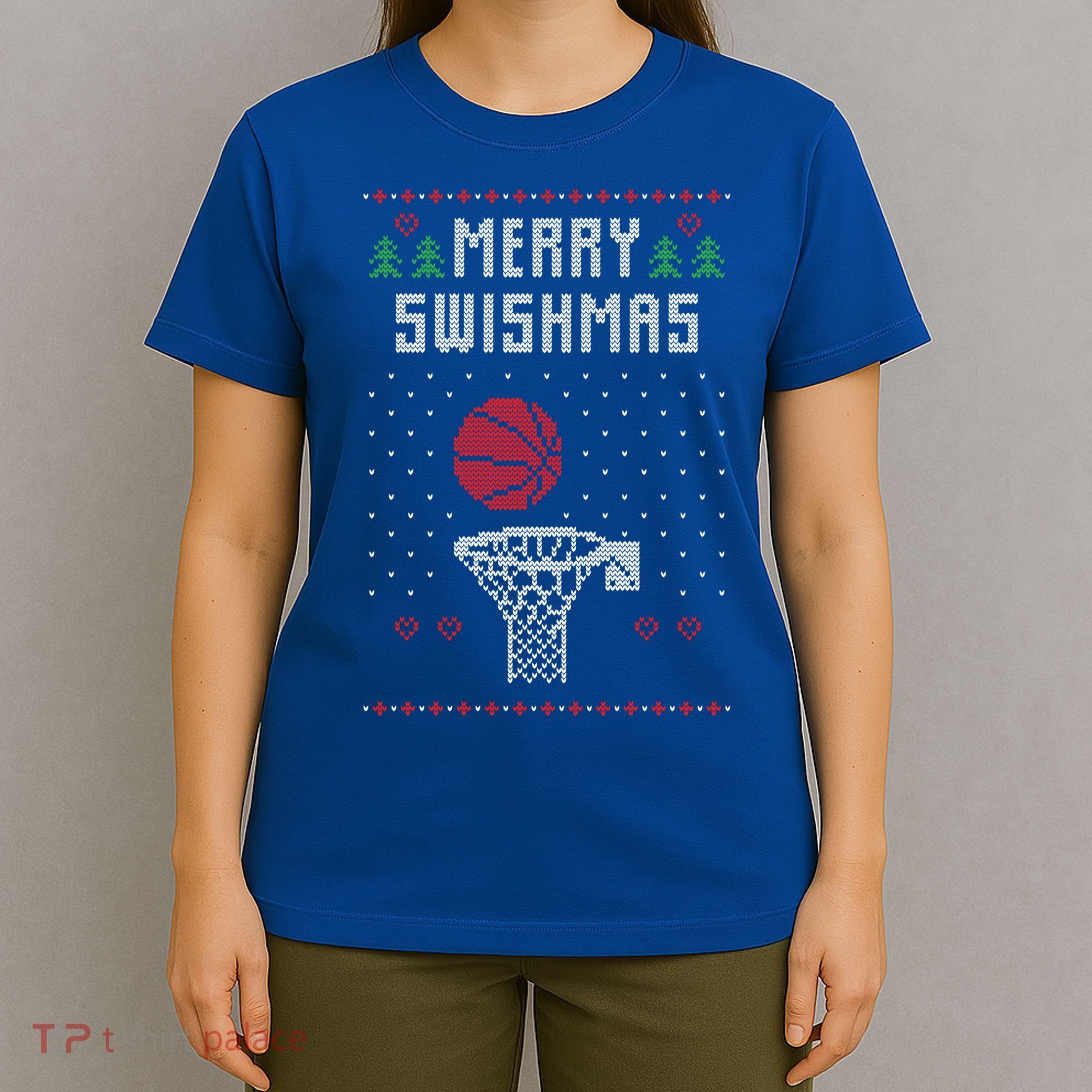 Ugly Christmas Sweater Ugly Sweater Swishmas Basketball Gift T-Shirt