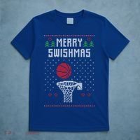 Ugly Christmas Sweater Ugly Sweater Swishmas Basketball Gift T-Shirt thumb 5