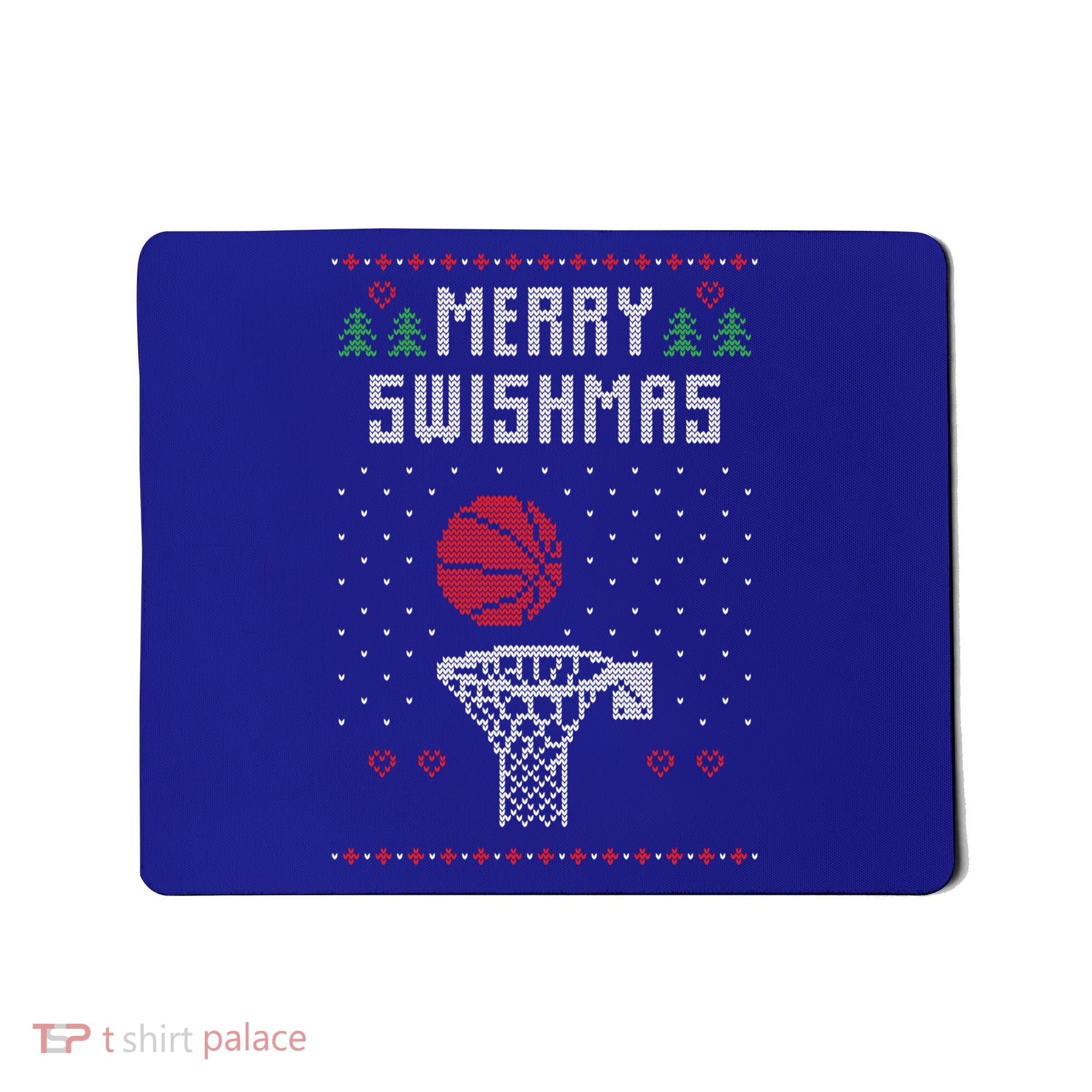 Ugly Christmas Sweater Ugly Sweater Swishmas Basketball Gift Mousepad