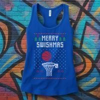 Ugly Christmas Sweater Ugly Sweater Swishmas Basketball Gift Women's Tank Top thumb 3