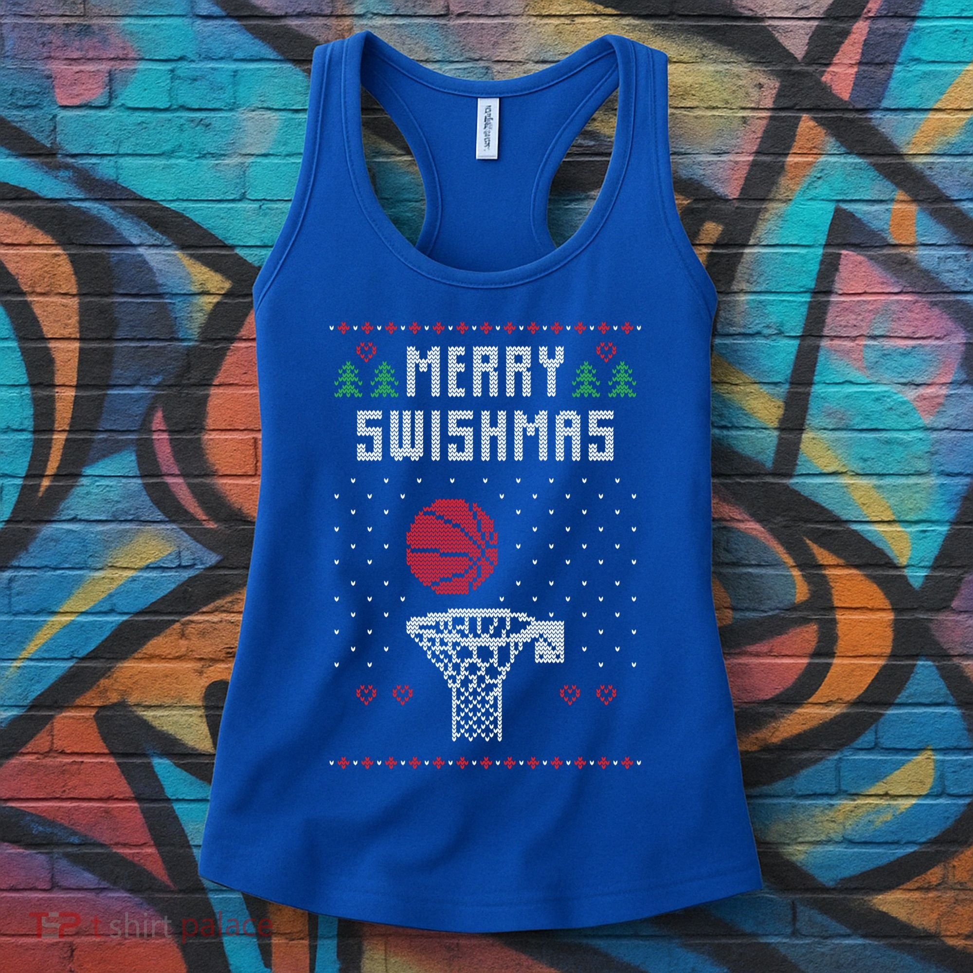 Ugly Christmas Sweater Ugly Sweater Swishmas Basketball Gift Women's Tank Top