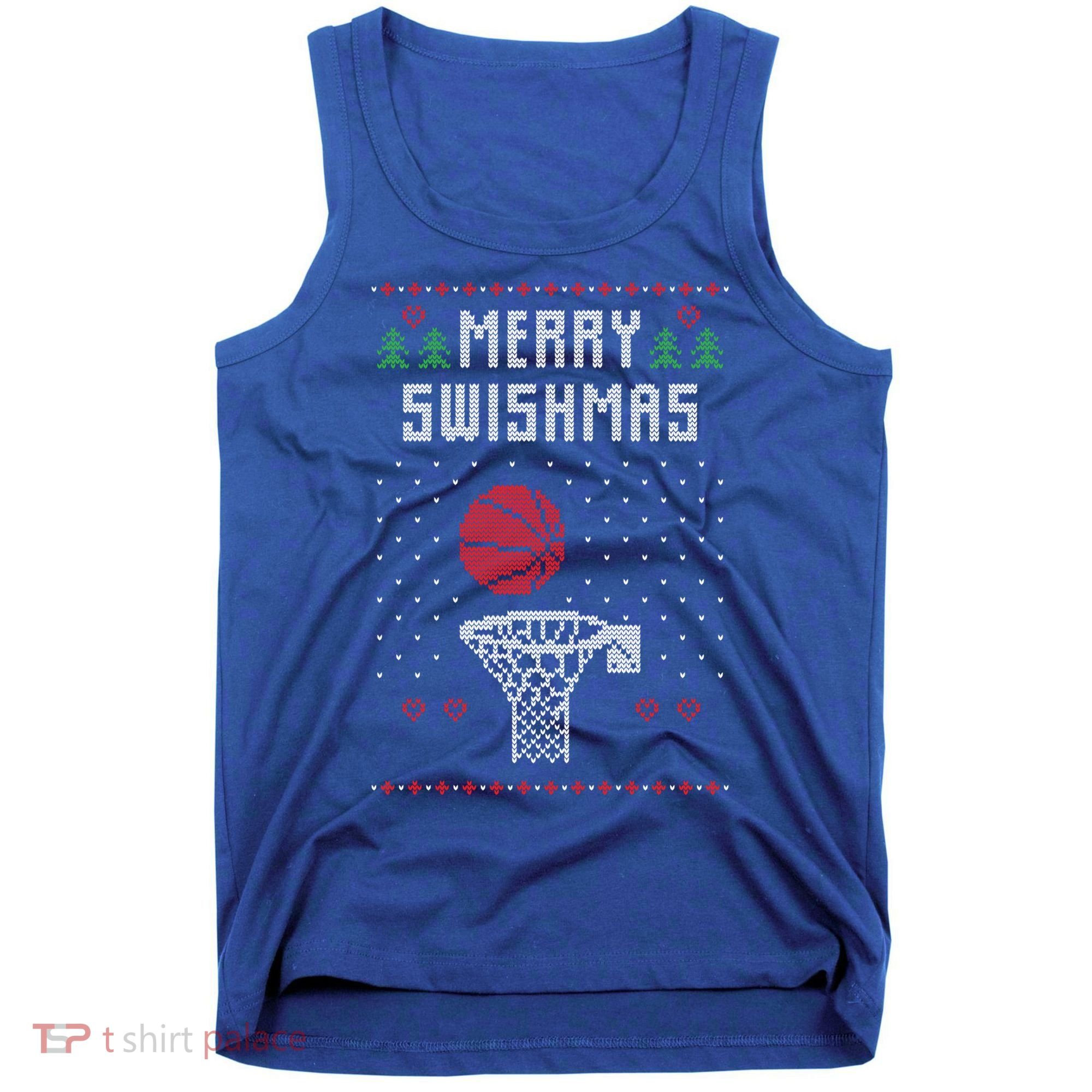 Ugly Christmas Sweater Ugly Sweater Swishmas Basketball Gift Tank Top