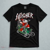Ugly Christmas Sweater Sleigher Heavy Metal Santa Xmas T-Shirt thumb 5