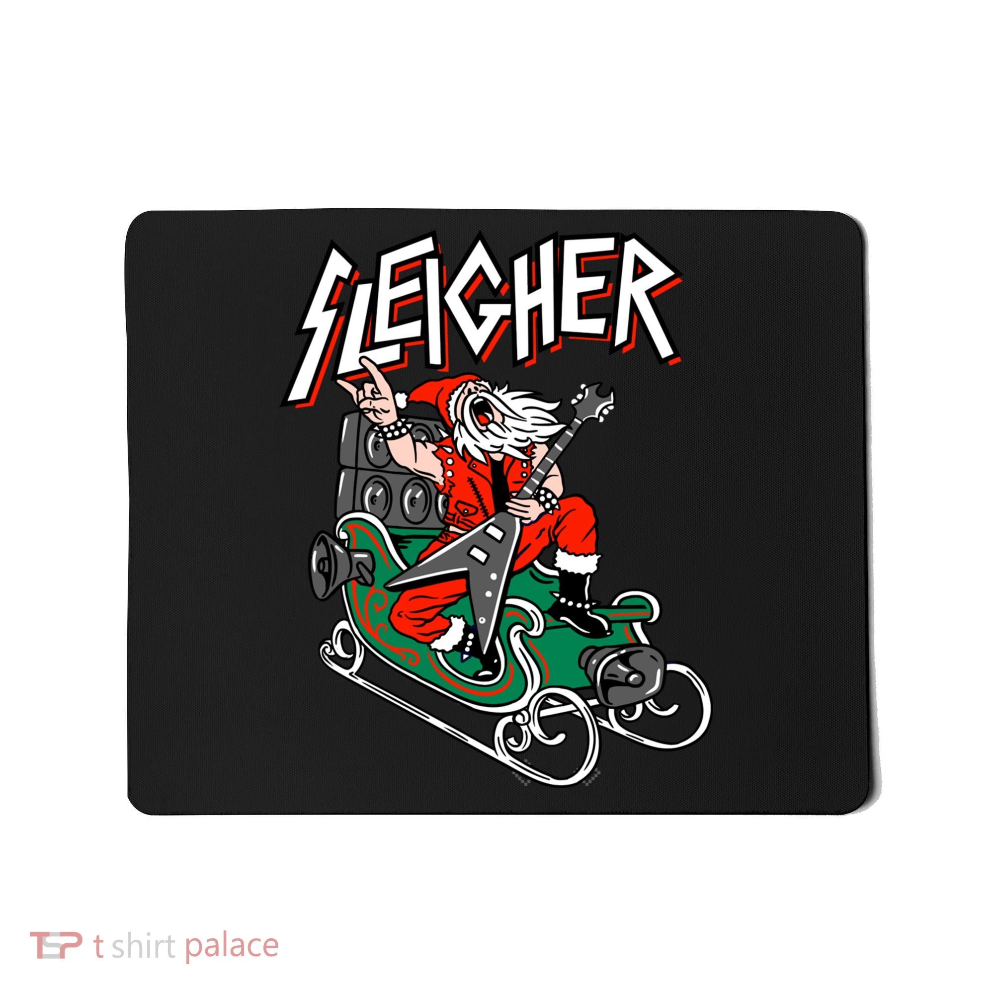 Ugly Christmas Sweater Sleigher Heavy Metal Santa Xmas Mousepad