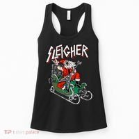Ugly Christmas Sweater Sleigher Heavy Metal Santa Xmas Women's Tank Top thumb 0