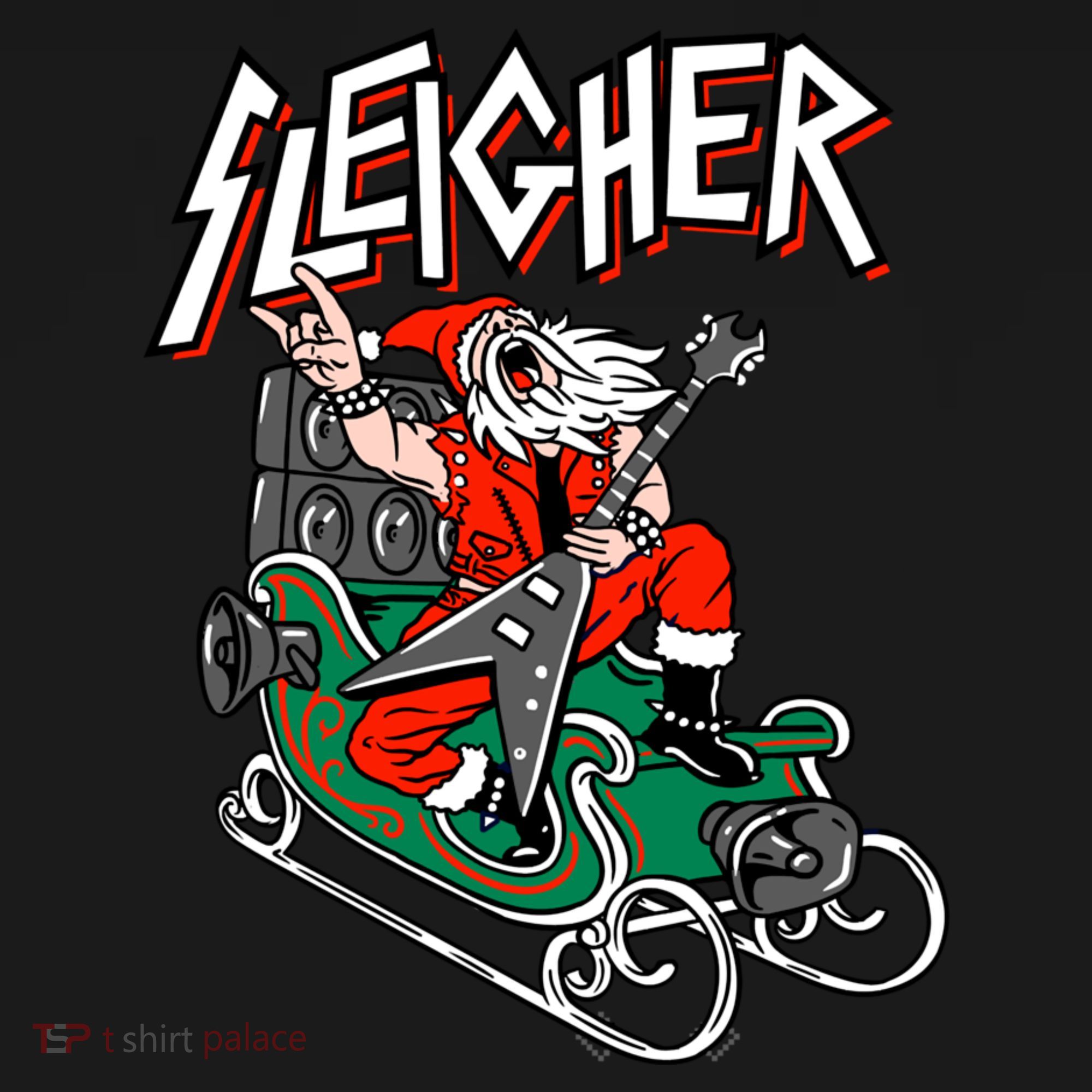Ugly Christmas Sweater Sleigher Heavy Metal Santa Xmas Women's Tank Top