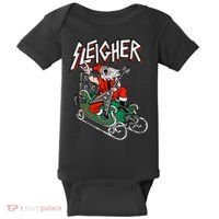 Ugly Christmas Sweater Sleigher Heavy Metal Santa Xmas Baby Bodysuit thumb 0