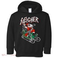 Ugly Christmas Sweater Sleigher Heavy Metal Santa Xmas Toddler Hoodie thumb 0