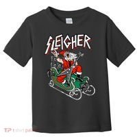 Ugly Christmas Sweater Sleigher Heavy Metal Santa Xmas Toddler T-Shirt thumb 0