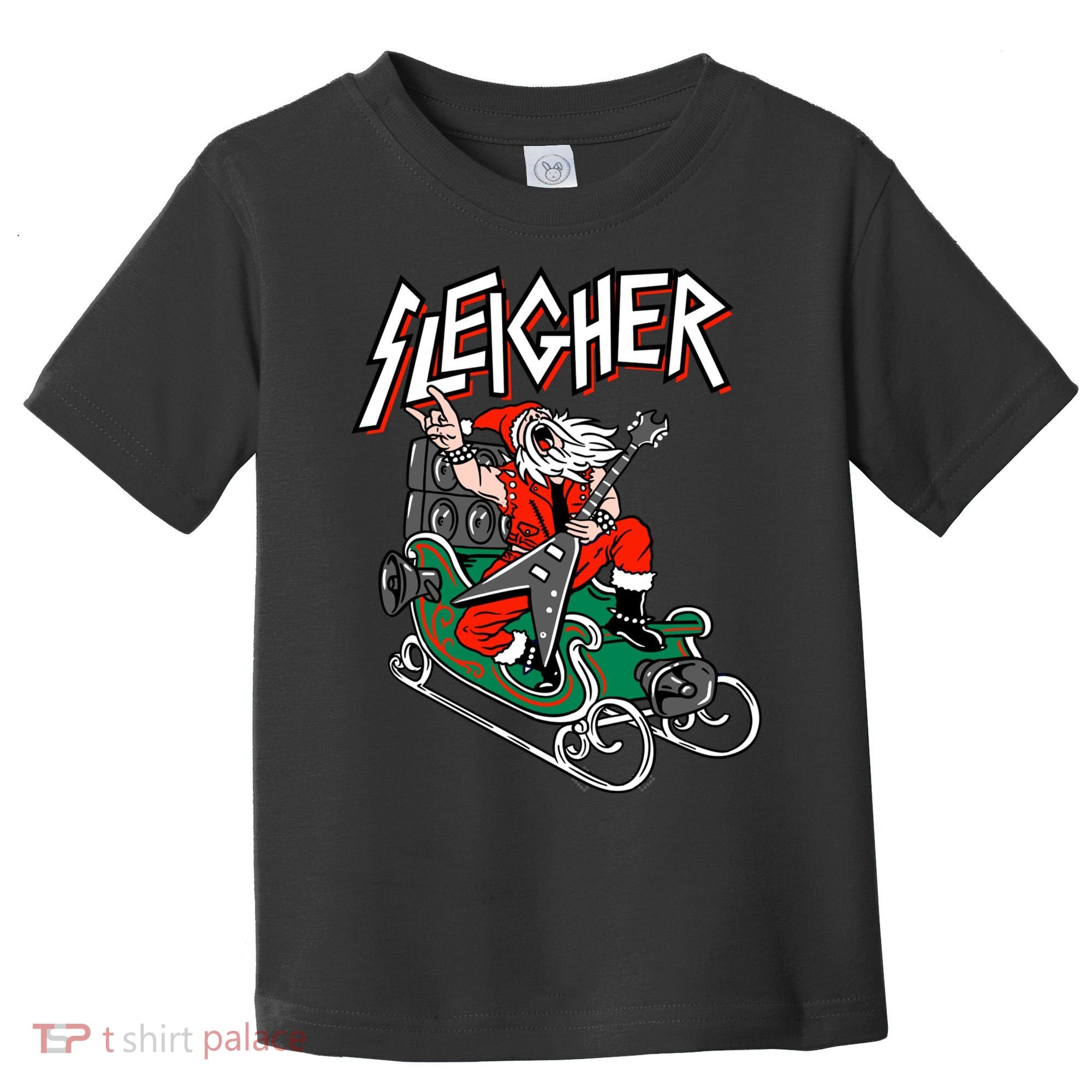 Ugly Christmas Sweater Sleigher Heavy Metal Santa Xmas Toddler T-Shirt