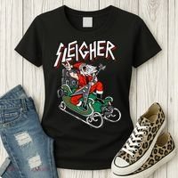 Ugly Christmas Sweater Sleigher Heavy Metal Santa Xmas Women's T-Shirt thumb 3