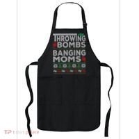 Ugly Christmas Sweater Football Throwing Bombs Banging Moms Apron thumb 0