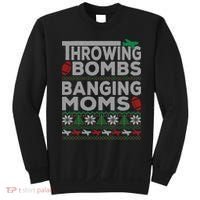 Ugly Christmas Sweater Football Throwing Bombs Banging Moms Sweatshirt thumb 0