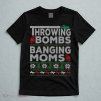 Ugly Christmas Sweater Football Throwing Bombs Banging Moms T-Shirt thumb 5