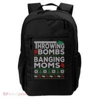 Ugly Christmas Sweater Football Throwing Bombs Banging Moms Backpack thumb 0