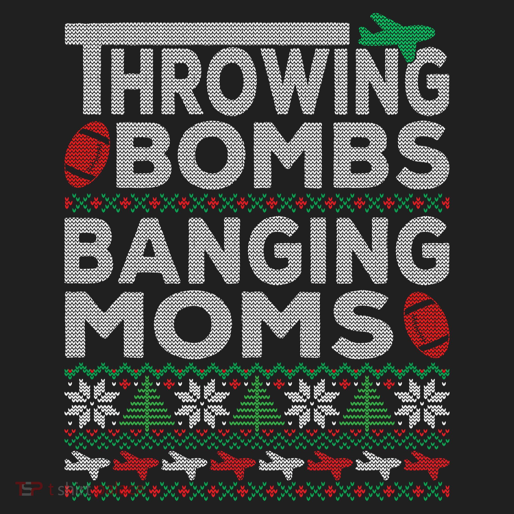 Ugly Christmas Sweater Football Throwing Bombs Banging Moms Beanie