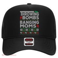 Ugly Christmas Sweater Football Throwing Bombs Banging Moms Hat thumb 0