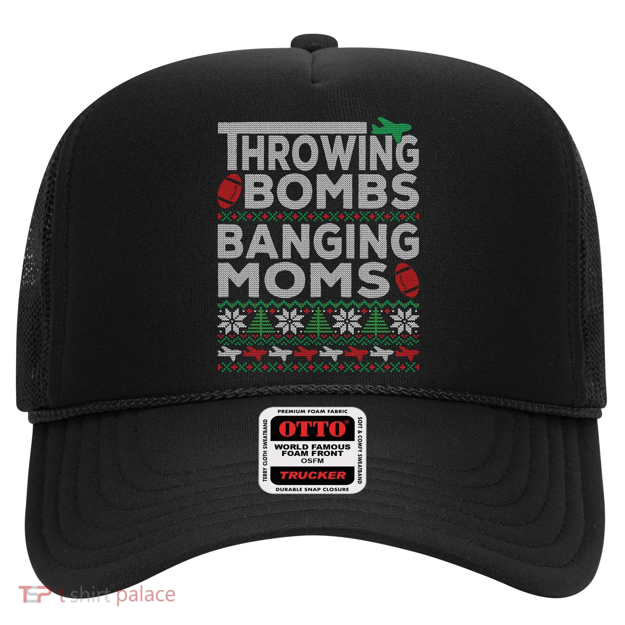 Ugly Christmas Sweater Football Throwing Bombs Banging Moms Hat