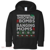 Ugly Christmas Sweater Football Throwing Bombs Banging Moms Toddler Hoodie thumb 0
