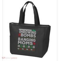Ugly Christmas Sweater Football Throwing Bombs Banging Moms Tote Bag thumb 3