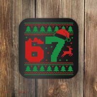 Ugly Christmas Sweater 67 Meme 6-7 Coaster thumb 0