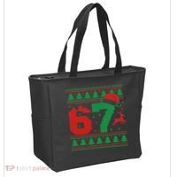Ugly Christmas Sweater 67 Meme 6-7 Tote Bag thumb 2