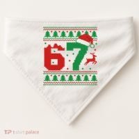 Ugly Christmas Sweater 67 Meme 6-7 USA-Made Doggie Bandana thumb 0