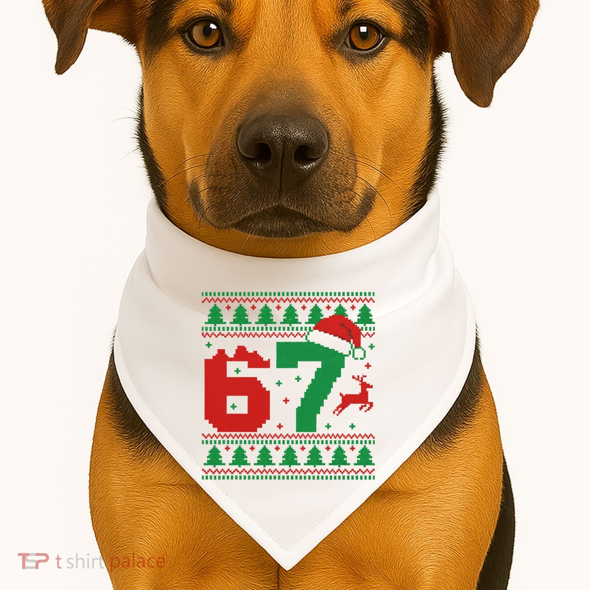 Ugly Christmas Sweater 67 Meme 6-7 USA-Made Doggie Bandana