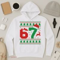 Ugly Christmas Sweater 67 Meme 6-7 Hoodie thumb 3