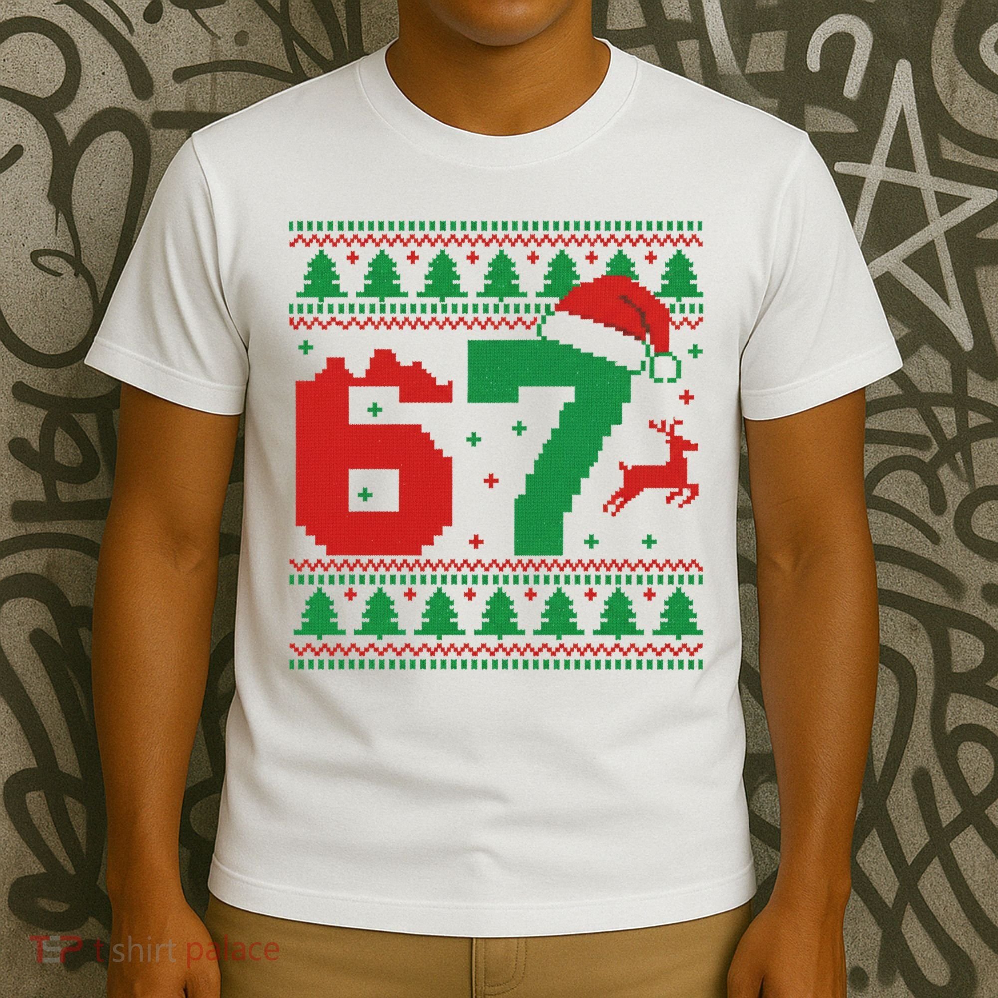 Ugly Christmas Sweater 67 Meme 6-7 T-Shirt