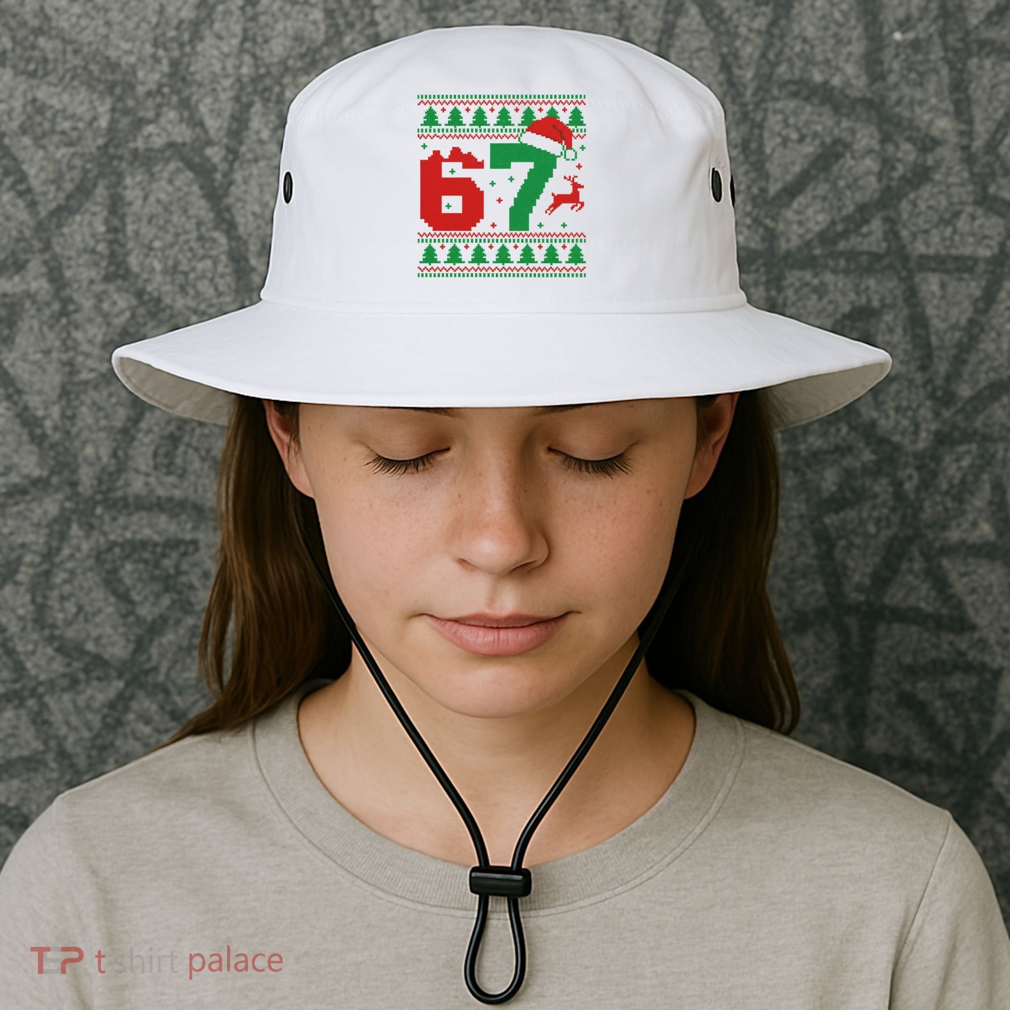Ugly Christmas Sweater 67 Meme 6-7 Bucket Hat