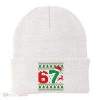 Ugly Christmas Sweater 67 Meme 6-7 Beanie thumb 0