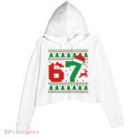 Ugly Christmas Sweater 67 Meme 6-7 Crop Fleece Hoodie thumb 0
