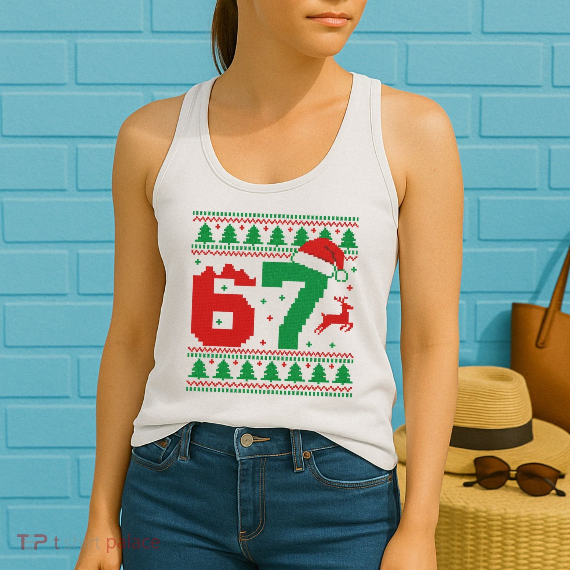 Ugly Christmas Sweater 67 Meme 6-7 Women's Tank Top