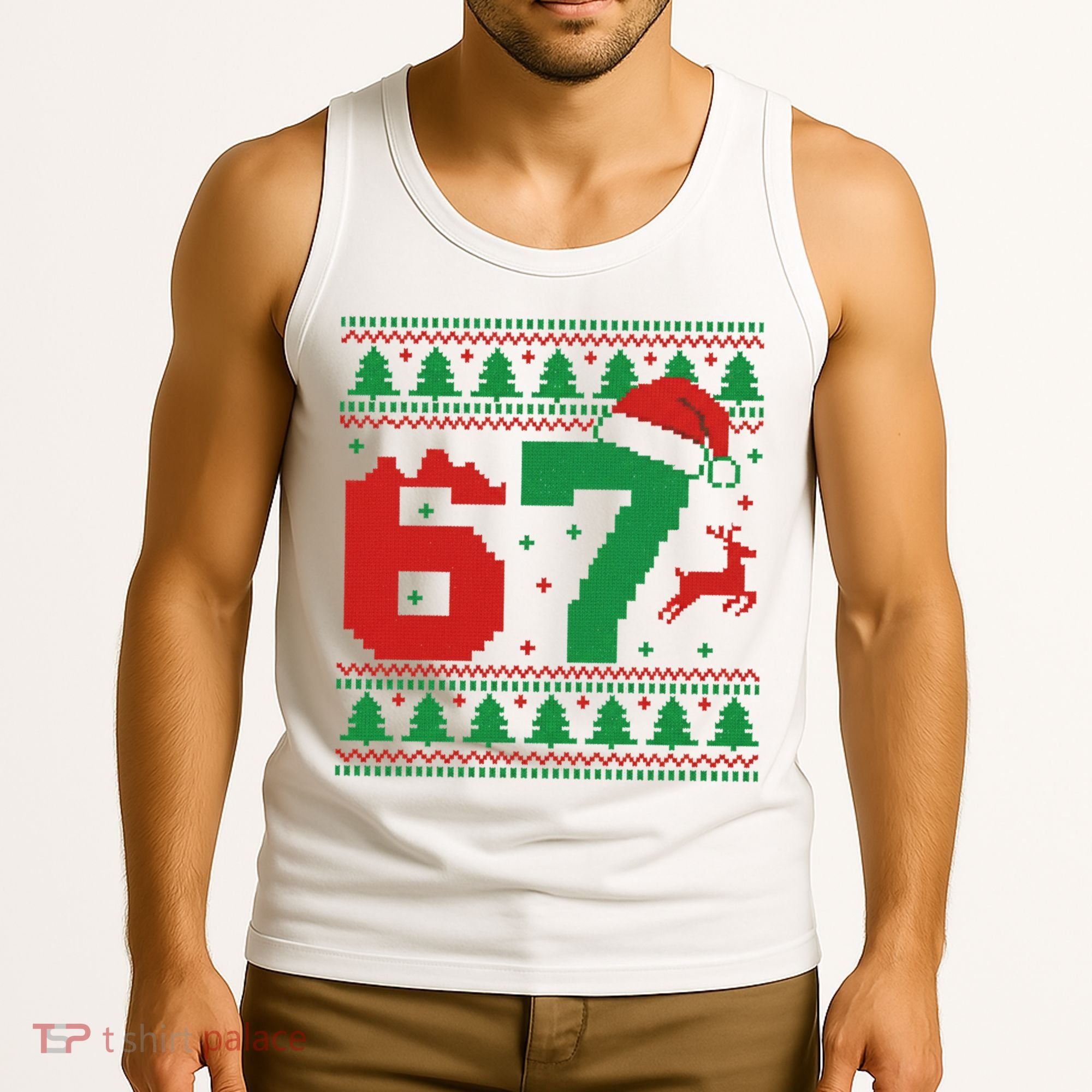 Ugly Christmas Sweater 67 Meme 6-7 Tank Top
