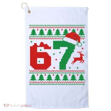 Ugly Christmas Sweater 67 Meme 6-7 Golf Towel