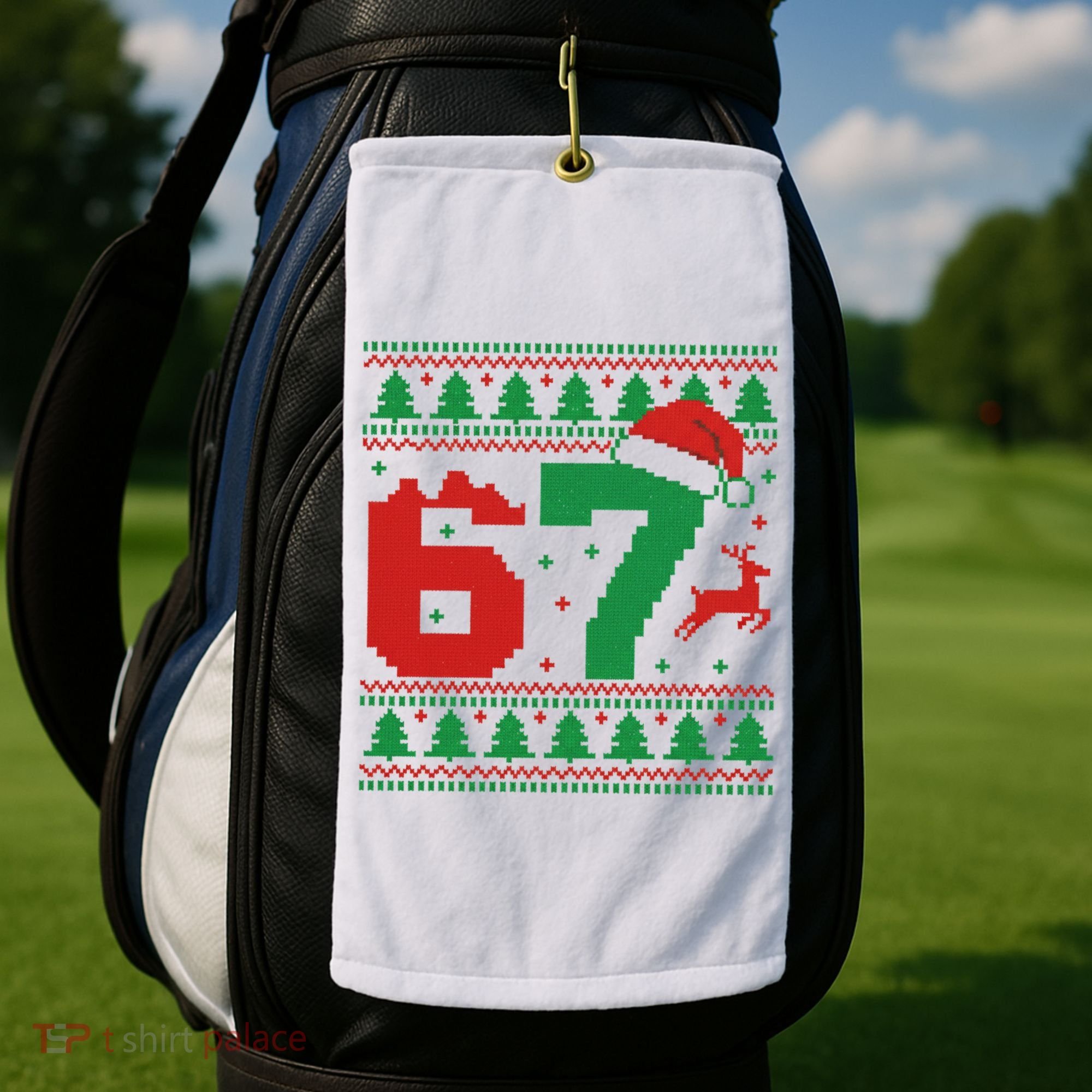 Ugly Christmas Sweater 67 Meme 6-7 Golf Towel