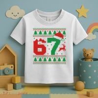 Ugly Christmas Sweater 67 Meme 6-7 Toddler T-Shirt thumb 3