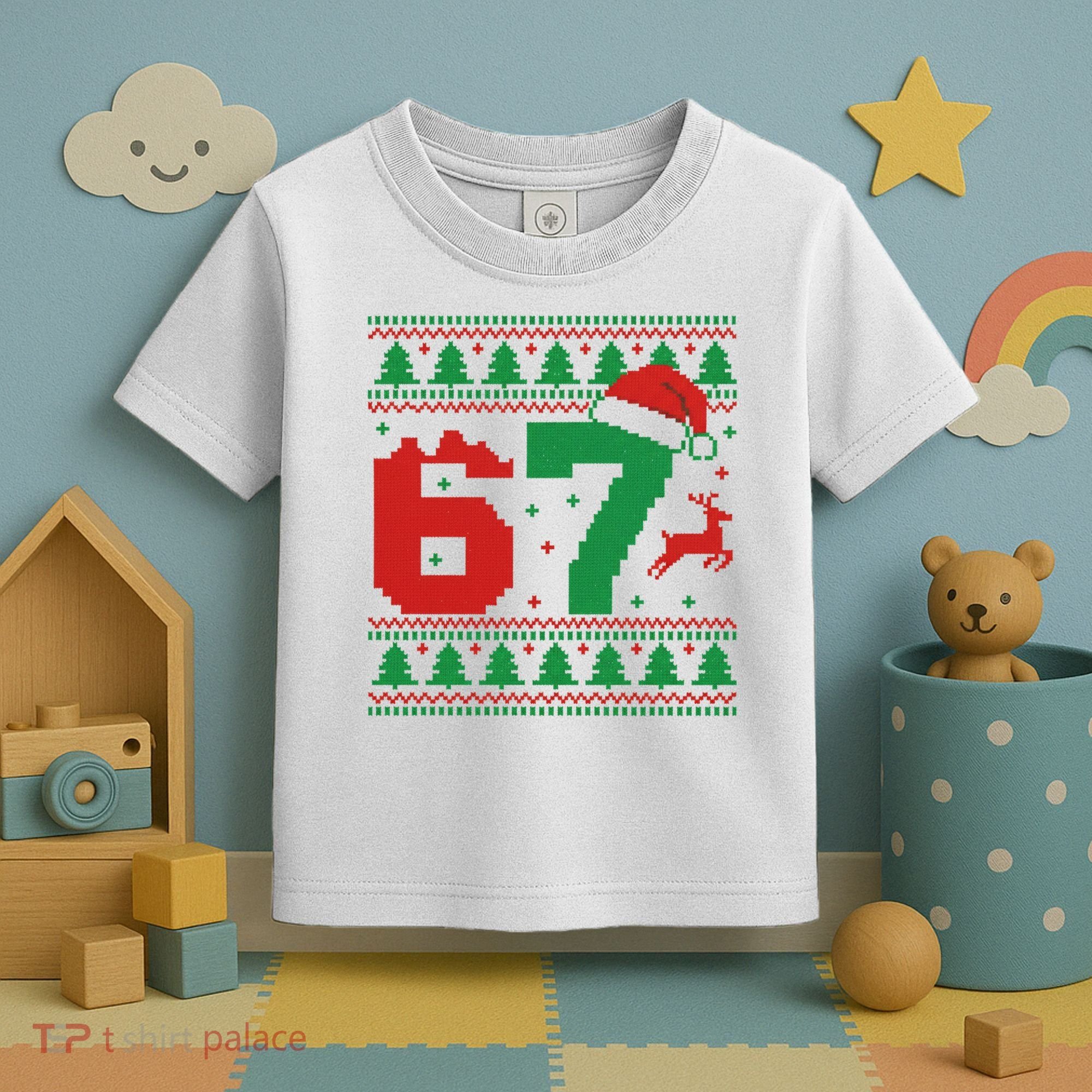 Ugly Christmas Sweater 67 Meme 6-7 Toddler T-Shirt