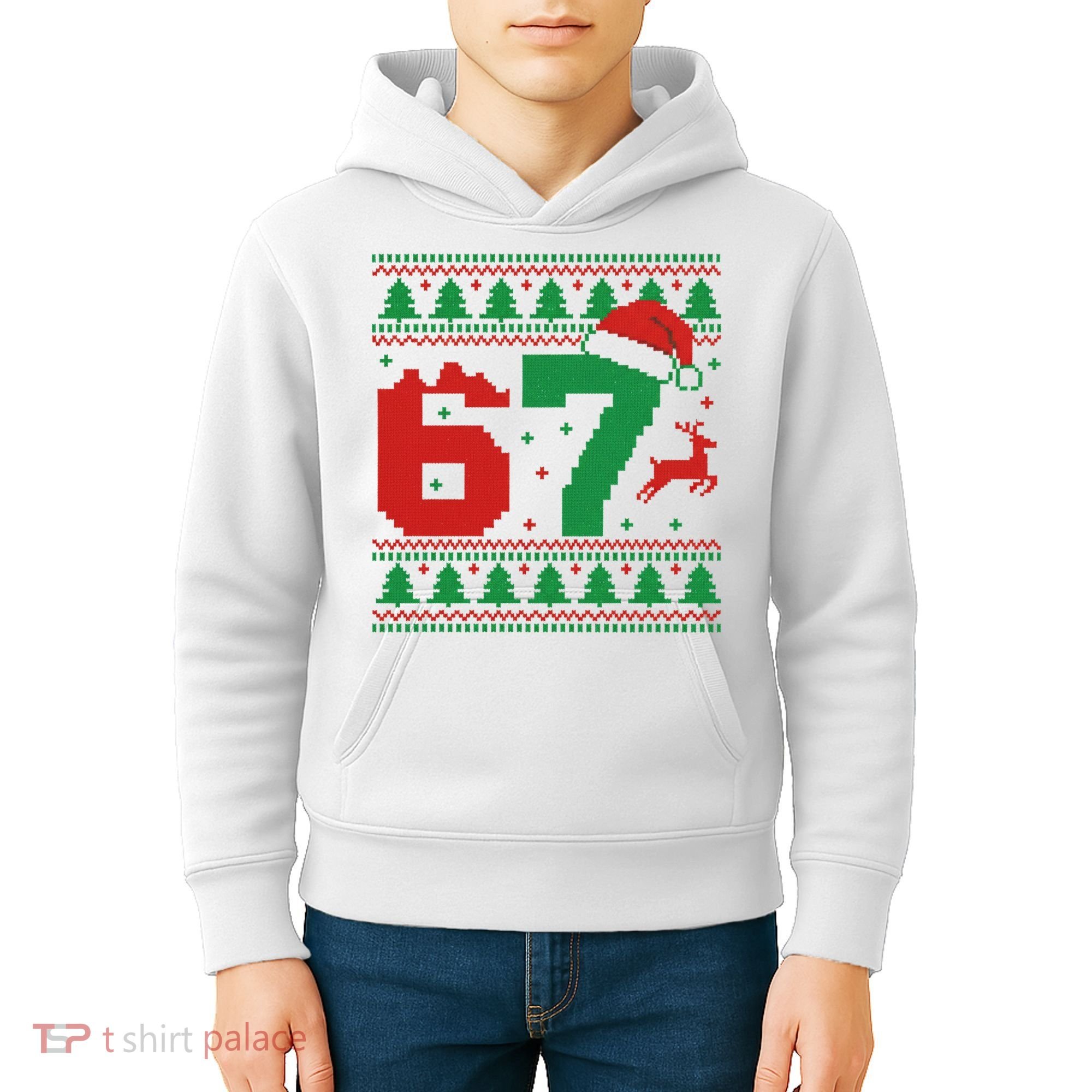 Ugly Christmas Sweater 67 Meme 6-7 Kids Hoodie