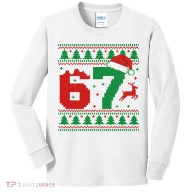 Ugly Christmas Sweater 67 Meme 6-7 Kids Long Sleeve Shirt